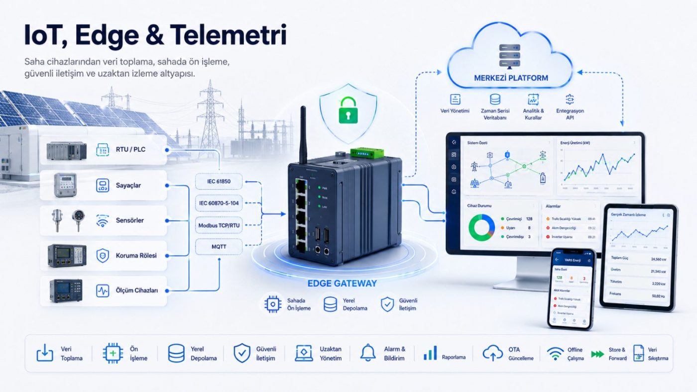 IoT, edge ve telemetri: saha cihazlarından merkezi sistemlere veri akışı